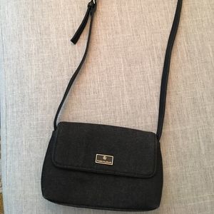 Black denim crossbody purse